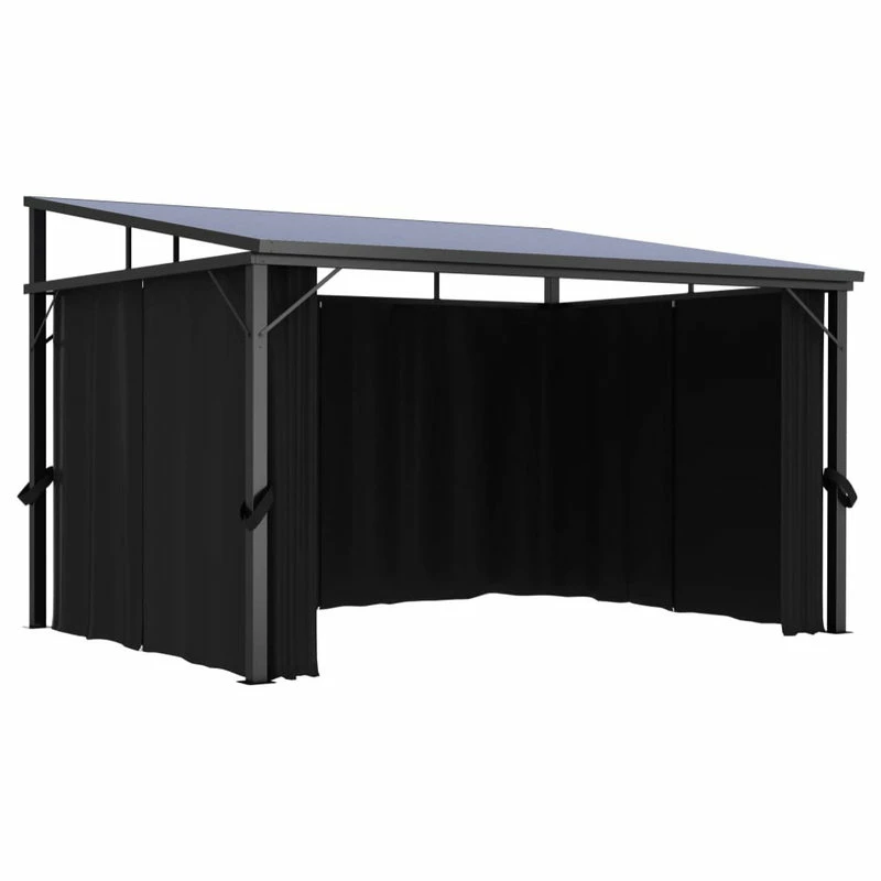 Vida XL International B.V. VidaXL Gazebo With Curtain Anthracite Garden Canopy Shelter Party Tent Marquee 9 Vida XL International B.V. VidaXL Gazebo With Curtain Anthracite Garden Canopy Shelter Party Tent Marquee - Image 7