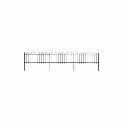 Vida XL International B.V. VidaXL Garden Fence With Hoop Top Steel 16.7' Black
