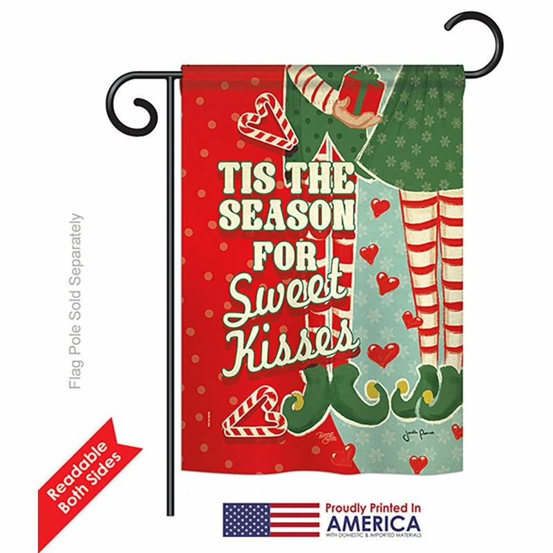 Breeze Decor Season Sweet Kisses Winter, Seasonal Garden Flag 13"x18.5" - Image 2