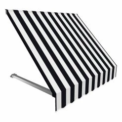 Awntech Corporation 3' Dallas Retro Window/Entry Awning, Black/White