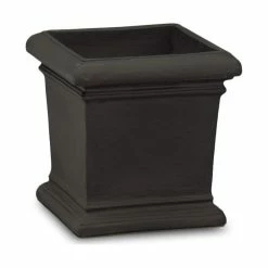 Crescent Garden Dorchester 18"x18" Square Planter, Caviar Black