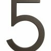 Moderndwellnumbers Modern Font House Number, Bronze, 6", Number 5, Modern Font