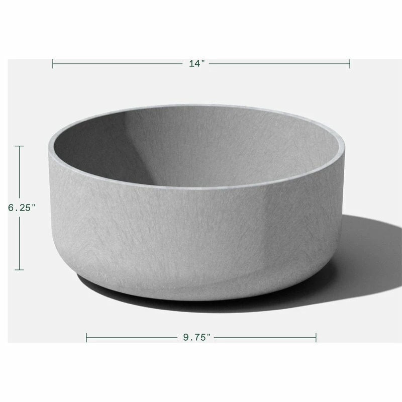 Veradek Pure Series Kona Bowl 14" Planter, Gray - Image 5