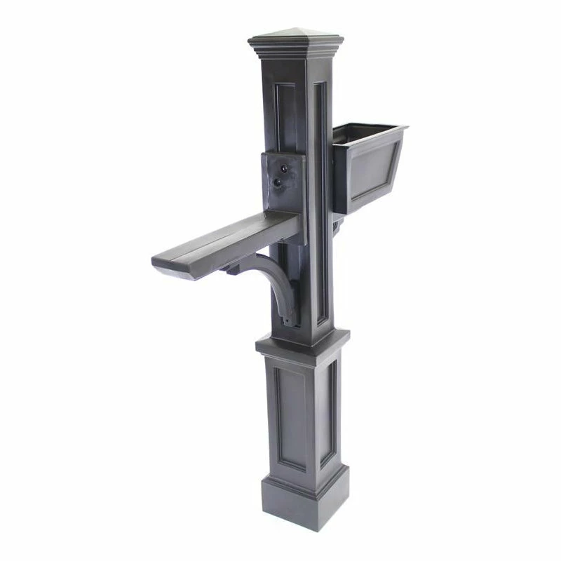Mayne - Outdoor Products Of Distinction Mayne Westbrook Plus Traditional Plastic Mail Post In Black - Image 4