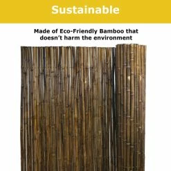 Backyard X-Scapes Natural Black Bamboo Fencing Garden Screen Rolled Wood Fence Panel, 36 In H X 96 In L X 1 In D -EZ Vane Shop 9c81bafd03a380ff 0187 w800 h800 b0 p0