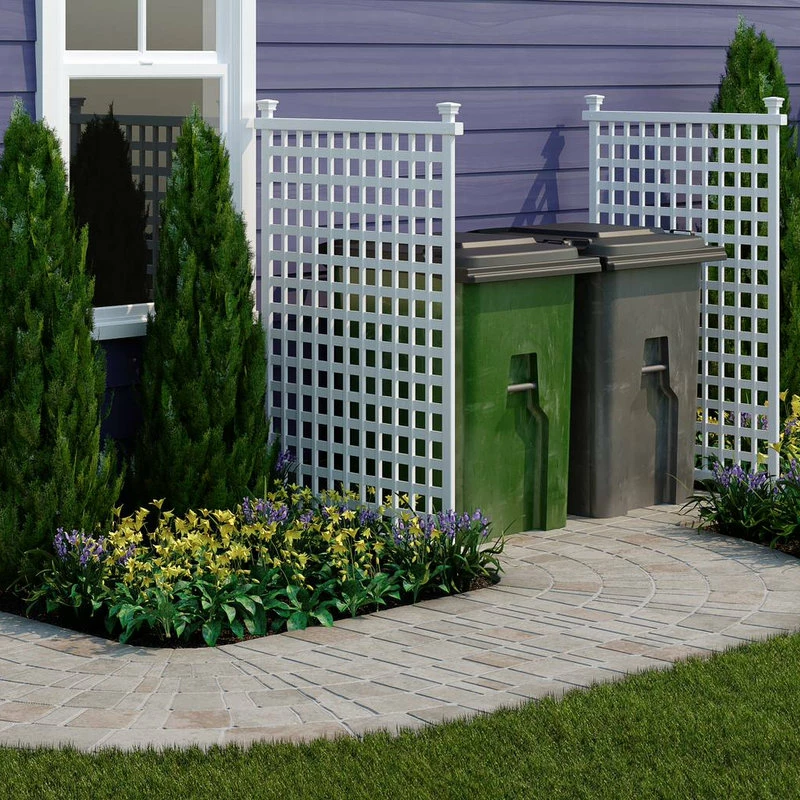 Enclo Privacy Screens 4.8'Hx3'W White Vinyl Highland-Lattice Privacy Screen, 2-Pack - Image 4