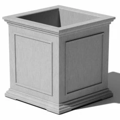Veradek Brixton Cube Planter, 20", Gray