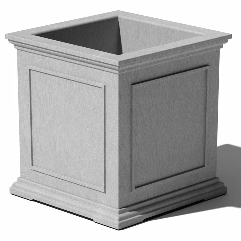 Veradek Brixton Cube Planter, 20", Gray