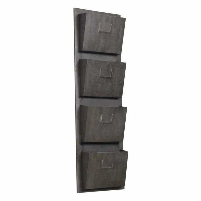 Pemberly Row 4 Slot Wall Mounted Mailbox In Rustic Gray