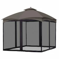 Yescom 2-Tier Canopy Top With Mesh Sidewall UV Protection Outdoor Patio Garden