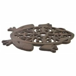 Import Wholesales Decorative Cast Iron Yard And Garden Stepping Stone, Cutout Frog, Rust Brown