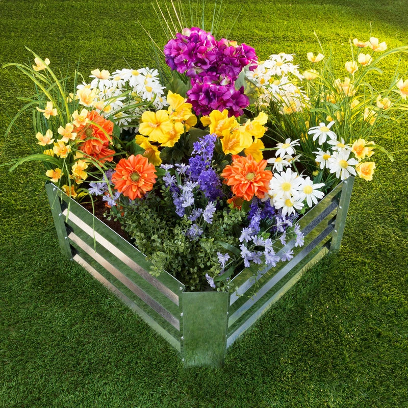 Pure Garden Raised Garden Bed Kit With Adjustable Galvanized Iron 23.5"Lx23.5"Wx12"H - Image 2