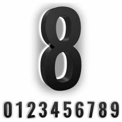 Modern Lights 5 In ABS Backlit LED Floating Address Number, Up-Scale Modern Look LumaNumbers,
