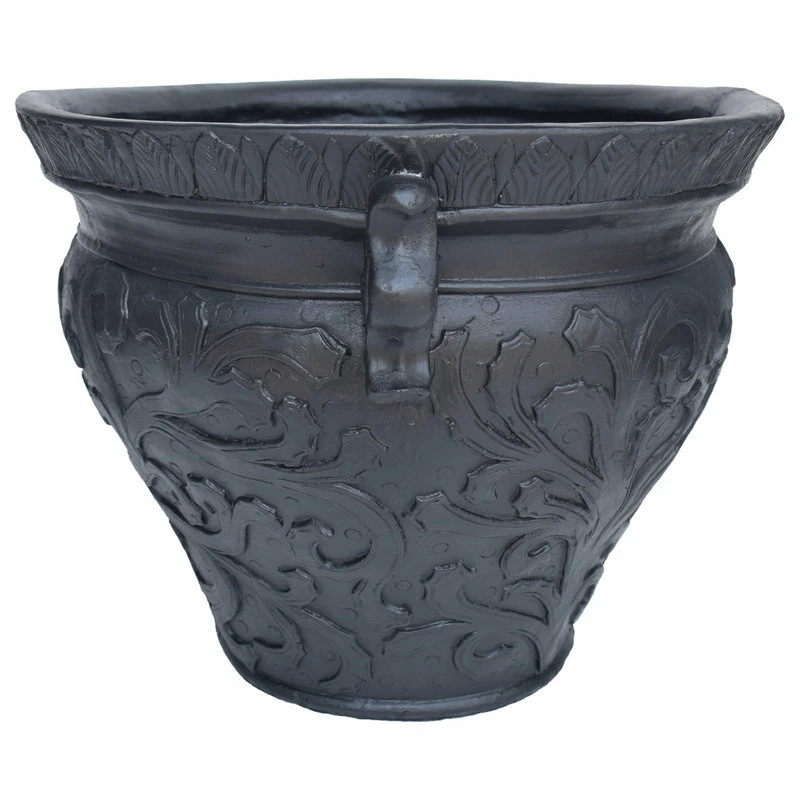 GDFStudio GDF Studio Doreen Round Lightweight Concrete Garden Decorative Urn Planter Pot - Image 7