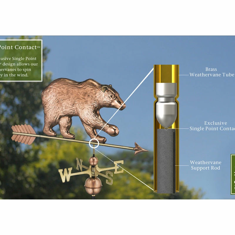 Good Directions, Inc. Bear Weathervane With Arrow, Pure Copper - Image 2
