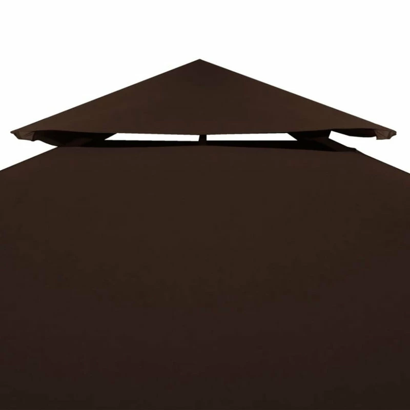 Vida XL International B.V. VidaXL 2-Tier Gazebo Top Cover 9.8'x9.8' Brown Replacement Canopy Roof Shade 5 Vida XL International B.V. VidaXL 2-Tier Gazebo Top Cover 9.8'x9.8' Brown Replacement Canopy Roof Shade - Image 3