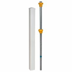 WamBam Fence Inc. Vinyl Finishing Post W/Cap And No-Dig Steel Pipe Anchor Kit (1 Pack)