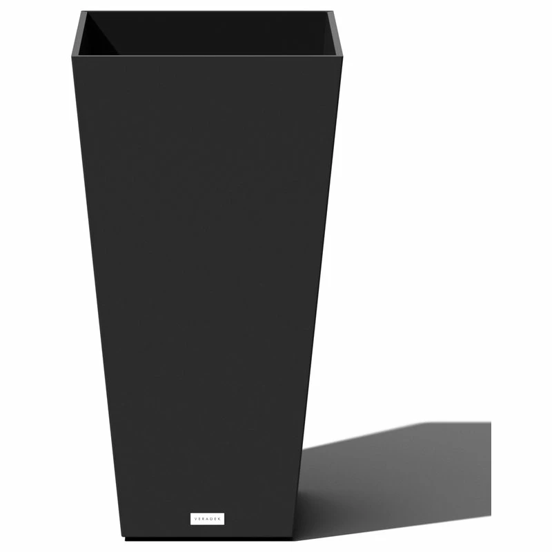 Veradek Midland Tall Square Planter, Black, 30''