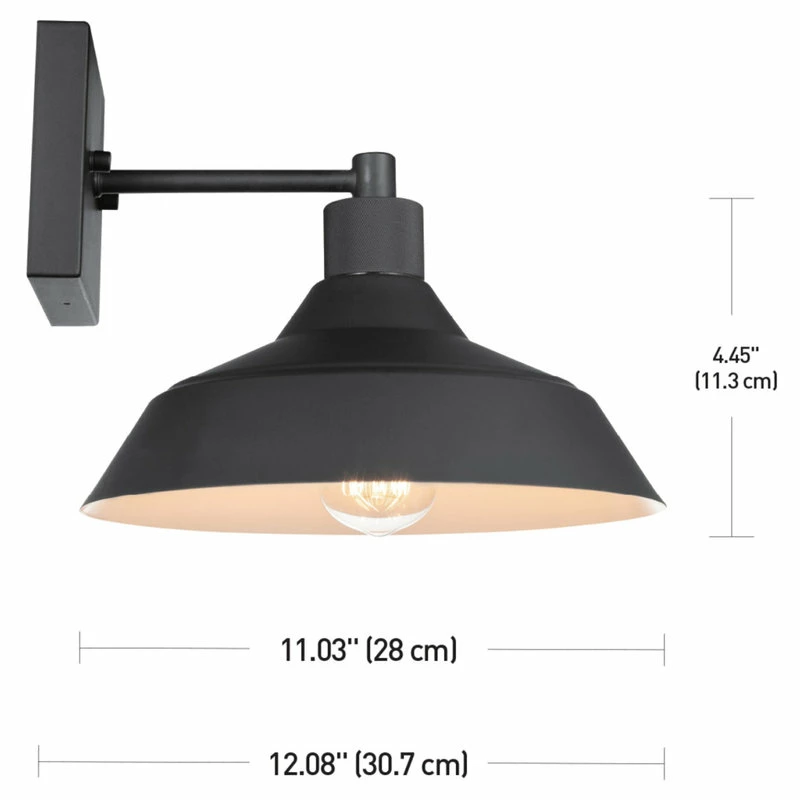 Globe Electric Matte Black Outdoor Indoor Wall Sconce - Image 2