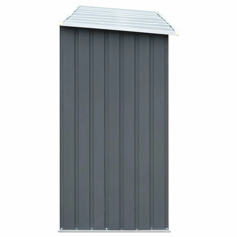 Vida XL International B.V. VidaXL Garden Log Storage Shed Galvanized Steel 129.9" Gray Outdoor Firewood 6 Vida XL International B.V. VidaXL Garden Log Storage Shed Galvanized Steel 129.9" Gray Outdoor Firewood - Image 4