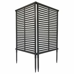 Enclo Privacy Screens EC18013 4.5ft H X 3ft W No-Dig Charcoal Color WoodTek Vinyl Alpine Privacy Scree