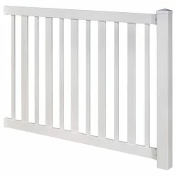 WamBam Fence Inc. Sturbridge Vinyl Yard & Pool Fence W/Post And No-Dig Steel Pipe Anchor Kit