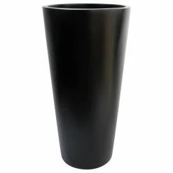 Root And Stock Sonoma Tall Cylinder Planter, Black, 18"x36"