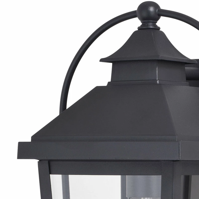 Vaxcel Lexington Dusk To Dawn Black Outdoor Wall Lantern Light Clear Glass, 7.75-in. W - Image 3