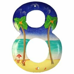 Tropical Beach House Numbers Haitian Metal Art Number 8 Eight