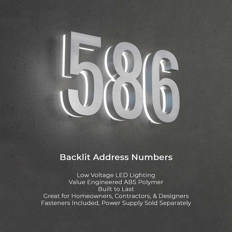 Modern Lights 5 In ABS Backlit LED Floating Address Number, Up-Scale Modern Look LumaNumbers, 5 Modern Lights 5 In ABS Backlit LED Floating Address Number, Up-Scale Modern Look LumaNumbers, - Image 3