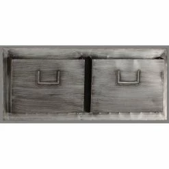 Linon Home Decor Products Linon Industrial Metal Horizontal Two Slot Mailbox In In Gray