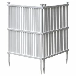 WamBam Fence Inc. Wilmington No-Dig Vinyl Outdoor Screen Enclosure, Set Of 2