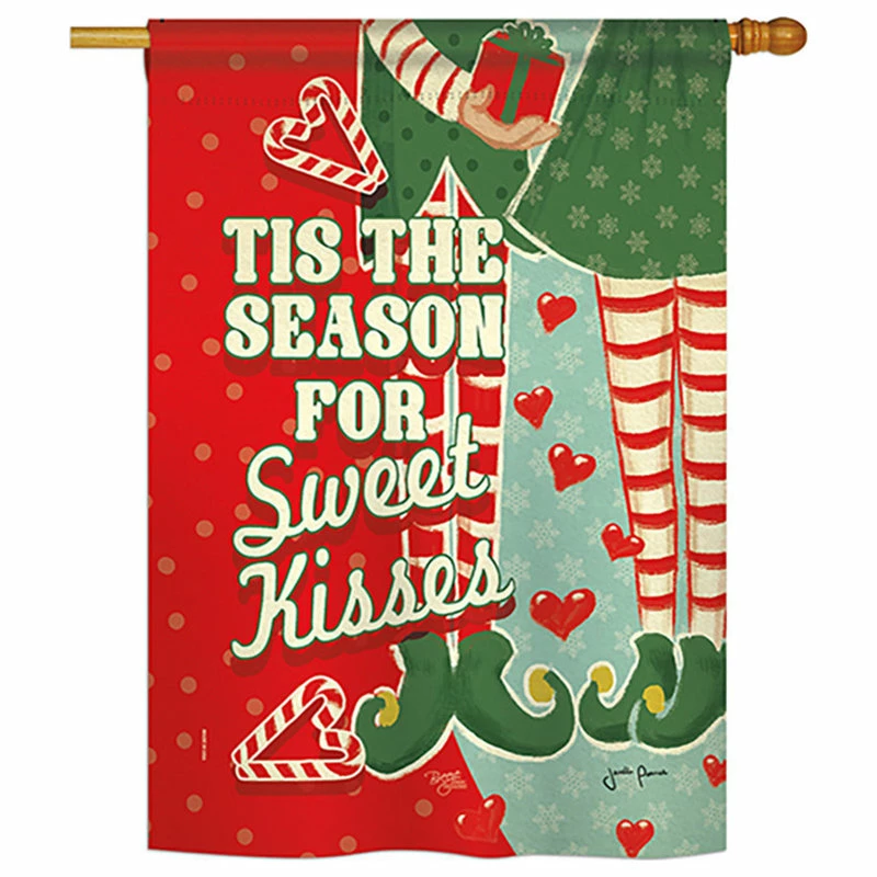 Breeze Decor Season Sweet Kisses Winter, Seasonal House Flag 28"x40"