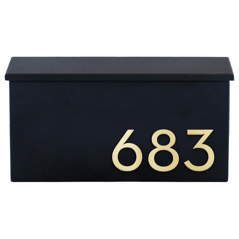 Modern Aspect The OG Wall Mounted Mailbox + House Numbers, Lock Included, Outgoing Flag, Black - Image 2