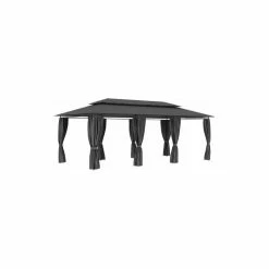 Vida XL International B.V. VidaXL Gazebo With Curtains Anthracite Garden Outdoor Patio Sunshade Partytent