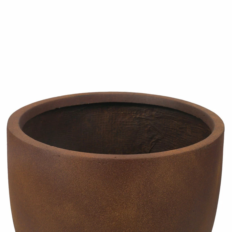LuxenHome Round Rusty Brown MgO Planter, Large 5 LuxenHome Round Rusty Brown MgO Planter, Large - Image 3
