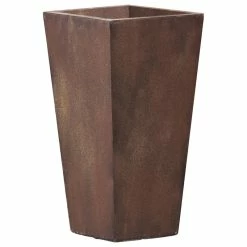 LuxenHome Rustic Brown MgO 18.5in. H Tall Tapered Planter