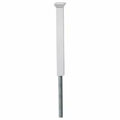 WamBam Fence Inc. No-Dig Newport Vinyl Finishing Post With Anchor And Cap
