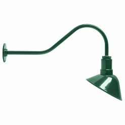 Steel Lighting Co. 9" Angled Steel Reflector, 23" Gooseneck Barn Light, Green, Standard - No Bulb