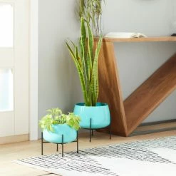 Brimfield & May Modern Teal Metal Planter 51973 15 Brimfield & May Modern Teal Metal Planter 51973 -EZ Vane Shop b1617612033f3b0e 7951 w800 h800 b0 p0