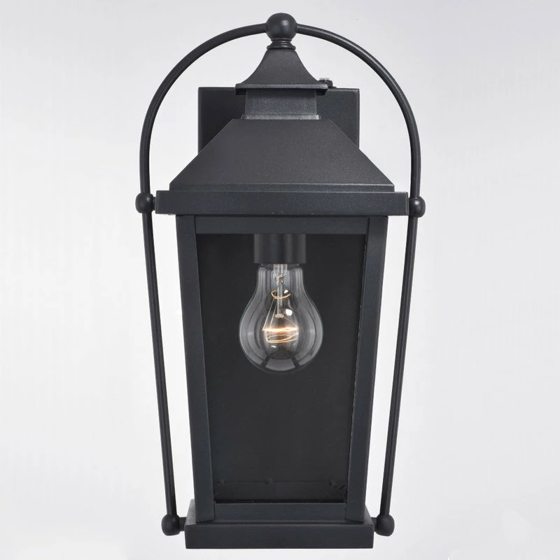 Vaxcel Lexington Dusk To Dawn Black Outdoor Wall Lantern Light Clear Glass, 7.75-in. W - Image 5