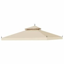 Yescom 10'x10' Canopy Top Replacement For Arrow Gazebo 2 Tier Beige Outdoor