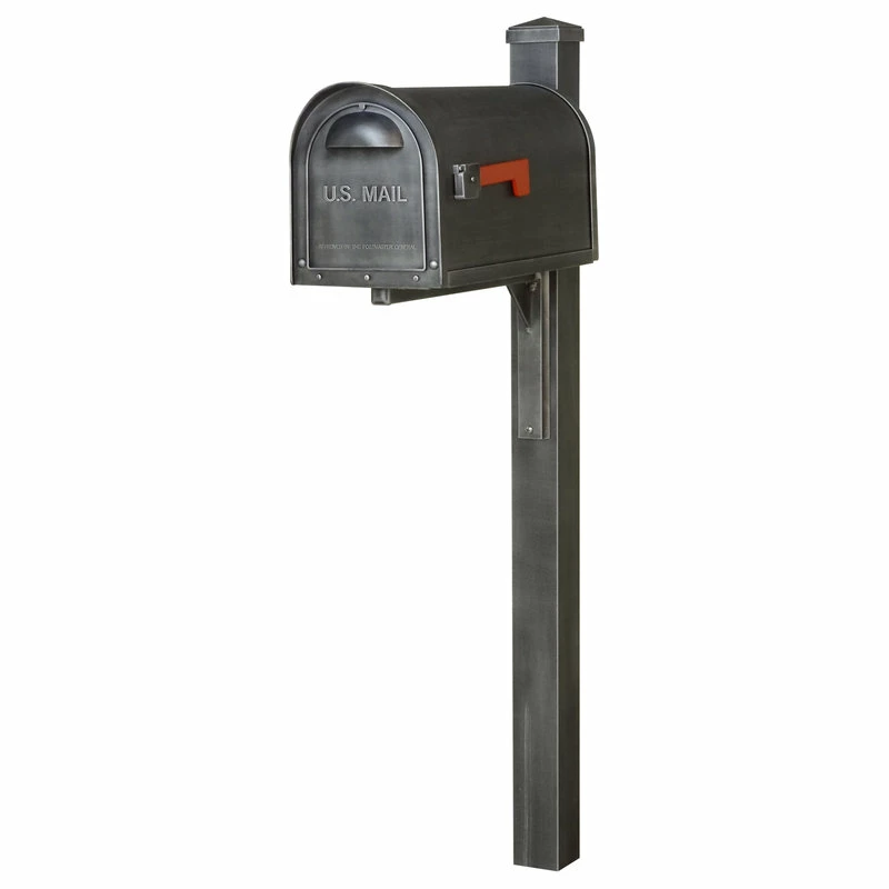 Special Lite Products Company Classic Curbside Mailbox And Wellington Post Smooth, Swedish Silver