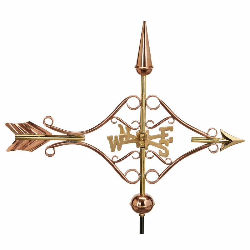 Good Directions, Inc. Polished Copper Victorian Arrow Weathervane, Roof Mount - Image 3