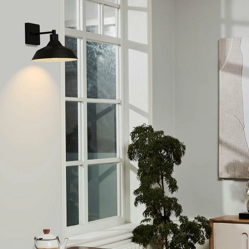 Globe Electric Matte Black Outdoor Indoor Wall Sconce - Image 9