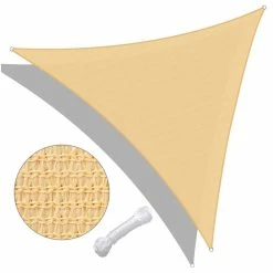 Yescom 20 Ft 97% UV Block Triangle Sun Shade Sail Canopy Patio Pool Cover Net