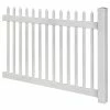 WamBam Fence Inc. Nantucket Vinyl Picket Fence W/Post And No-Dig Steel Pipe Anchor Kit