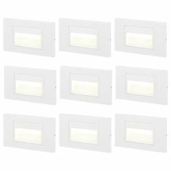 W86 Trading Co., LLC 9-Pack 5W LED Step Dimmable Anti-Glare Light, 3000K Warm White, White