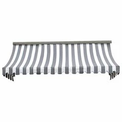 Awntech Corporation 5' Nantucket Window, Entry Awning, 31" Hx24" D, Gray/White