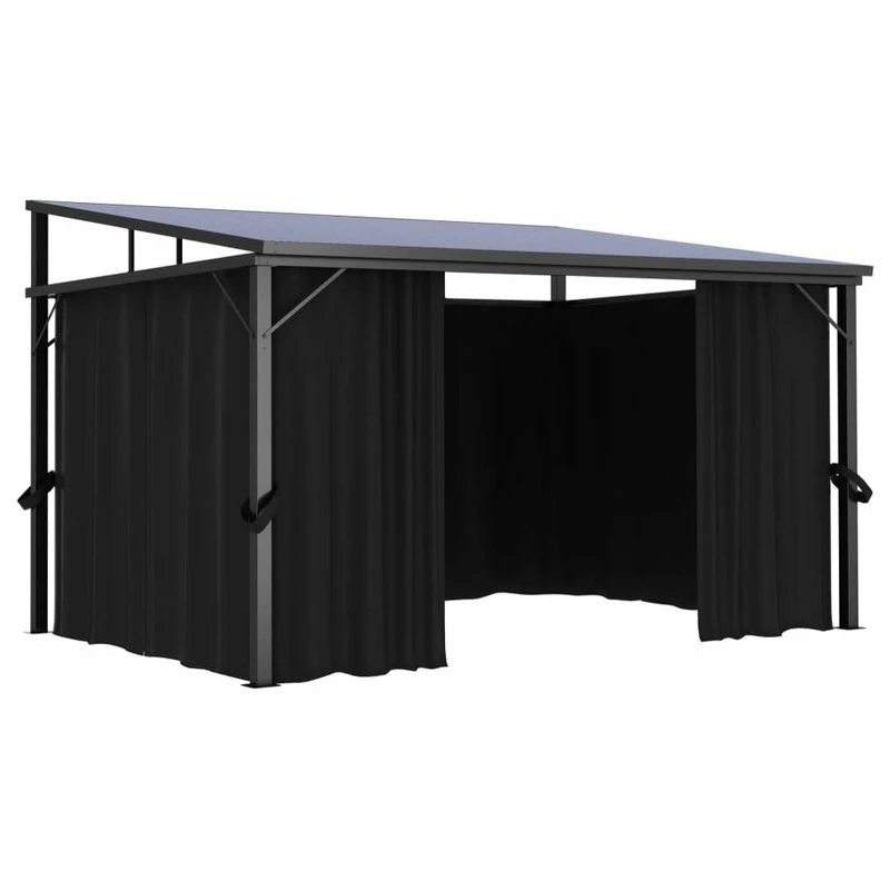 Vida XL International B.V. VidaXL Gazebo With Curtain Anthracite Garden Canopy Shelter Party Tent Marquee 8 Vida XL International B.V. VidaXL Gazebo With Curtain Anthracite Garden Canopy Shelter Party Tent Marquee - Image 6